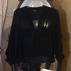 Black Long Sleeve BEBE Top